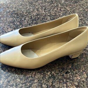 Vaneli Cream Block Heel Pumps Timeless Elegance
